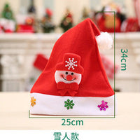 HKM-689043 Children's Christmas Hat in Felt and Coral Velvet - Elk, Snowman, Bear & More Styles