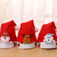 HKM-689043 Children's Christmas Hat in Felt and Coral Velvet - Elk, Snowman, Bear & More Styles