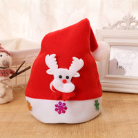HKM-689043 Children's Christmas Hat in Felt and Coral Velvet - Elk, Snowman, Bear & More Styles