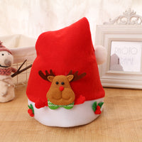 HKM-689043 Children's Christmas Hat in Felt and Coral Velvet - Elk, Snowman, Bear & More Styles