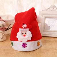 HKM-689043 Children's Christmas Hat in Felt and Coral Velvet - Elk, Snowman, Bear & More Styles