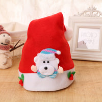 HKM-689043 Children's Christmas Hat in Felt and Coral Velvet - Elk, Snowman, Bear & More Styles