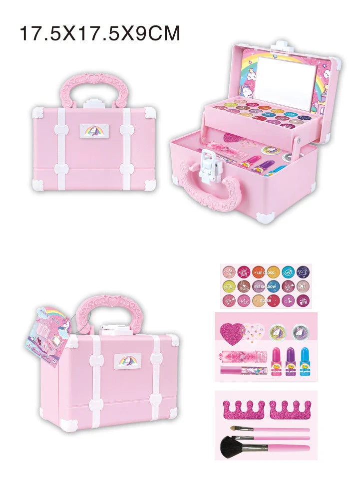 HKM-689043 Girls Real Makeup Kit for Kids - Fun and Creative Playset for Ages 2 to 13