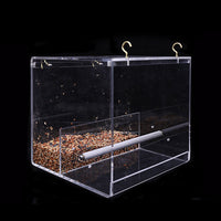 HKM-689171 Acrylic Bird Feeder Box for Small to Large Parrots - Non-Toxic, Lightweight Design