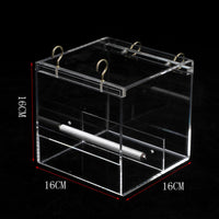 HKM-689171 Acrylic Bird Feeder Box for Small to Large Parrots - Non-Toxic, Lightweight Design