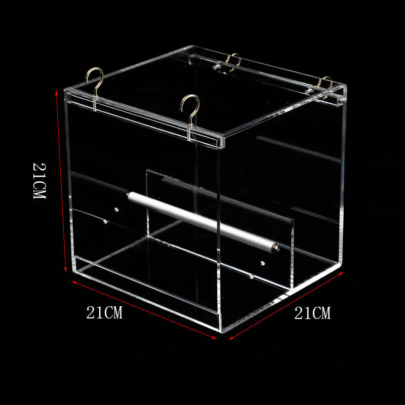 HKM-689171 Acrylic Bird Feeder Box for Small to Large Parrots - Non-Toxic, Lightweight Design