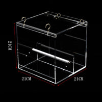 HKM-689171 Acrylic Bird Feeder Box for Small to Large Parrots - Non-Toxic, Lightweight Design