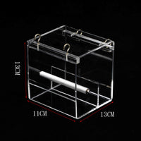 HKM-689171 Acrylic Bird Feeder Box for Small to Large Parrots - Non-Toxic, Lightweight Design