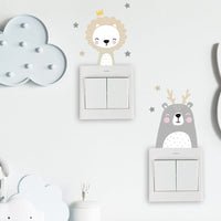 HKM-689171 Cute Animal PVC Wall Stickers for Children's Room Decoration - 6 Pieces, 10x10CM