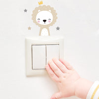 HKM-689171 Cute Animal PVC Wall Stickers for Children's Room Decoration - 6 Pieces, 10x10CM