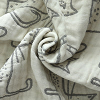 HKM-689235 Cotton Gauze Pillow Cases with Cartoon Cat Design in Various Colors and Sets
