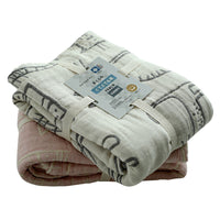 HKM-689235 Cotton Gauze Pillow Cases with Cartoon Cat Design in Various Colors and Sets