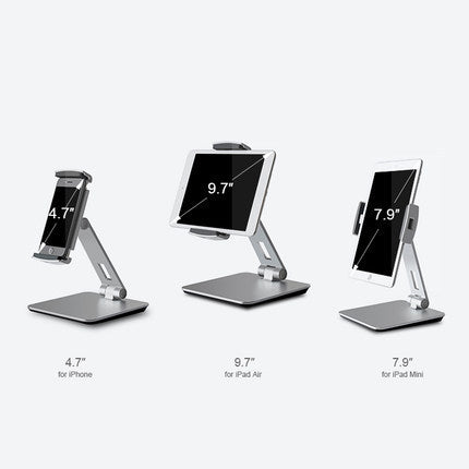 HKM-689299 Adjustable Aluminum Alloy Phone and Tablet Stand, Foldable and Portable for 4-14 Inch Devices