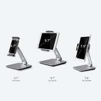HKM-689299 Adjustable Aluminum Alloy Phone and Tablet Stand, Foldable and Portable for 4-14 Inch Devices