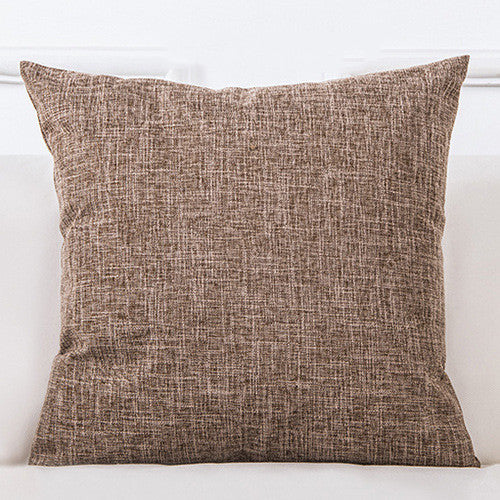 HKM-689299 Solid Color Linen Sofa Pillowcase with PP Cotton Filling - Modern Simple Design