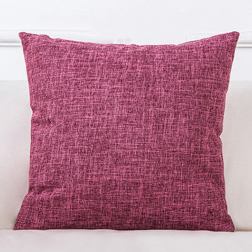 HKM-689299 Solid Color Linen Sofa Pillowcase with PP Cotton Filling - Modern Simple Design