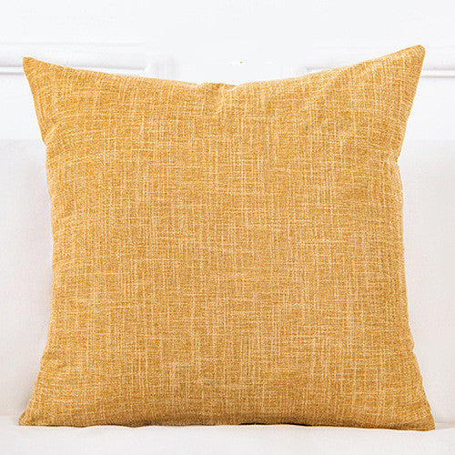 HKM-689299 Solid Color Linen Sofa Pillowcase with PP Cotton Filling - Modern Simple Design