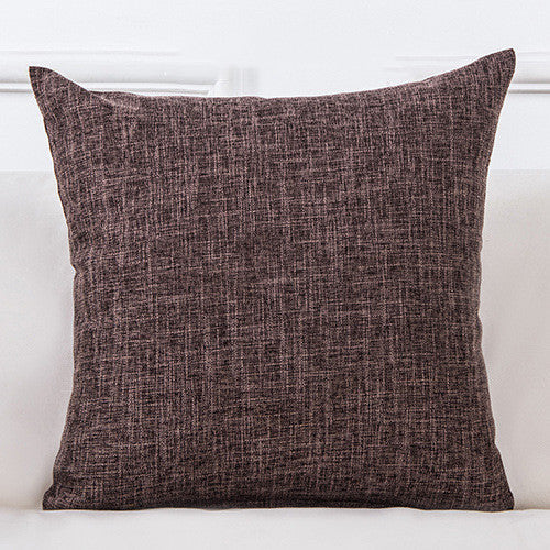 HKM-689299 Solid Color Linen Sofa Pillowcase with PP Cotton Filling - Modern Simple Design