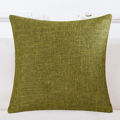 HKM-689299 Solid Color Linen Sofa Pillowcase with PP Cotton Filling - Modern Simple Design