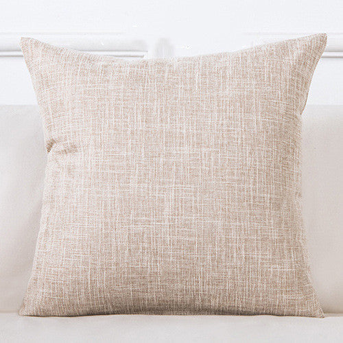 HKM-689299 Solid Color Linen Sofa Pillowcase with PP Cotton Filling - Modern Simple Design