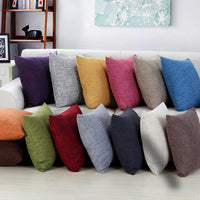 HKM-689299 Solid Color Linen Sofa Pillowcase with PP Cotton Filling - Modern Simple Design