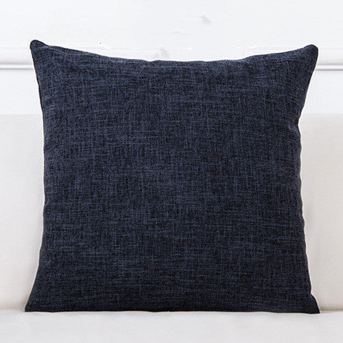 HKM-689299 Solid Color Linen Sofa Pillowcase with PP Cotton Filling - Modern Simple Design