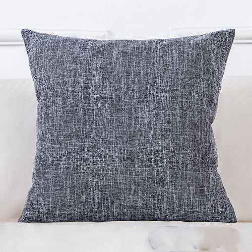 HKM-689299 Solid Color Linen Sofa Pillowcase with PP Cotton Filling - Modern Simple Design