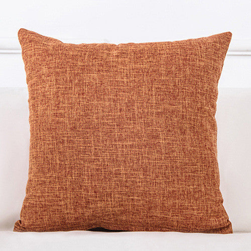 HKM-689299 Solid Color Linen Sofa Pillowcase with PP Cotton Filling - Modern Simple Design