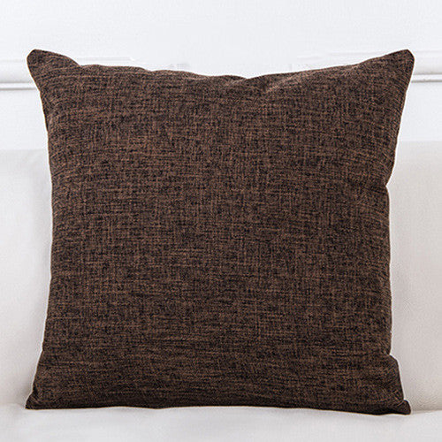HKM-689299 Solid Color Linen Sofa Pillowcase with PP Cotton Filling - Modern Simple Design