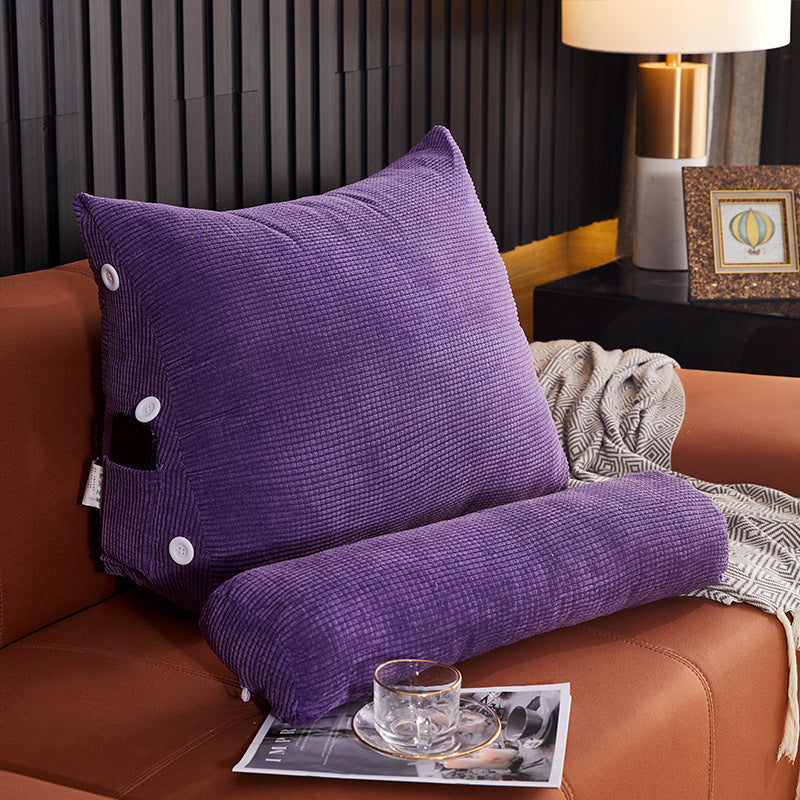 HKM-689363 Plush Lumbar Support Backrest Pillow for Living Room Sofa and Bed
