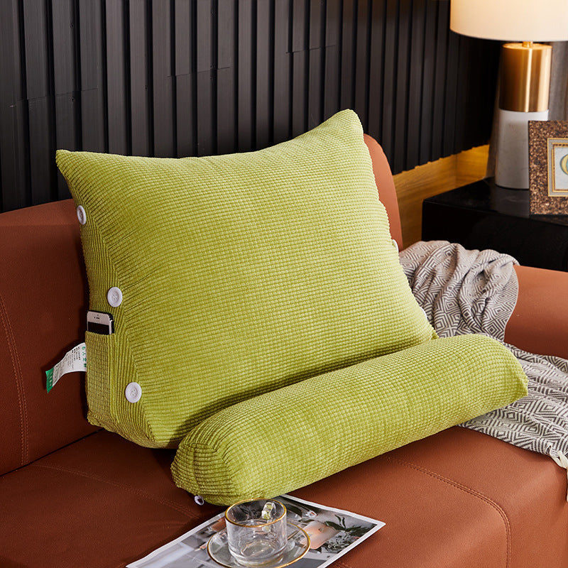 HKM-689363 Plush Lumbar Support Backrest Pillow for Living Room Sofa and Bed