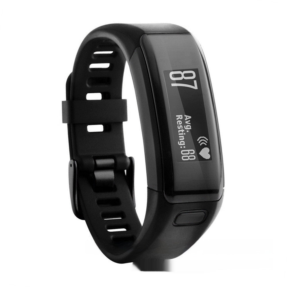 HKM-689747 Silicone Replacement Wristband for Smart Athletic Bracelet - Black