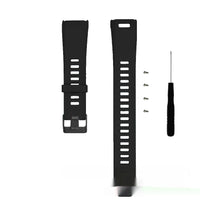 HKM-689747 Silicone Replacement Wristband for Smart Athletic Bracelet - Black