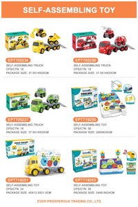 HKM-689875 DIY Take Apart Mini Truck Engineering Set for Kids - 8-Piece Plastic Vehicle Toy