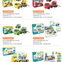 HKM-689875 DIY Take Apart Mini Truck Engineering Set for Kids - 8-Piece Plastic Vehicle Toy