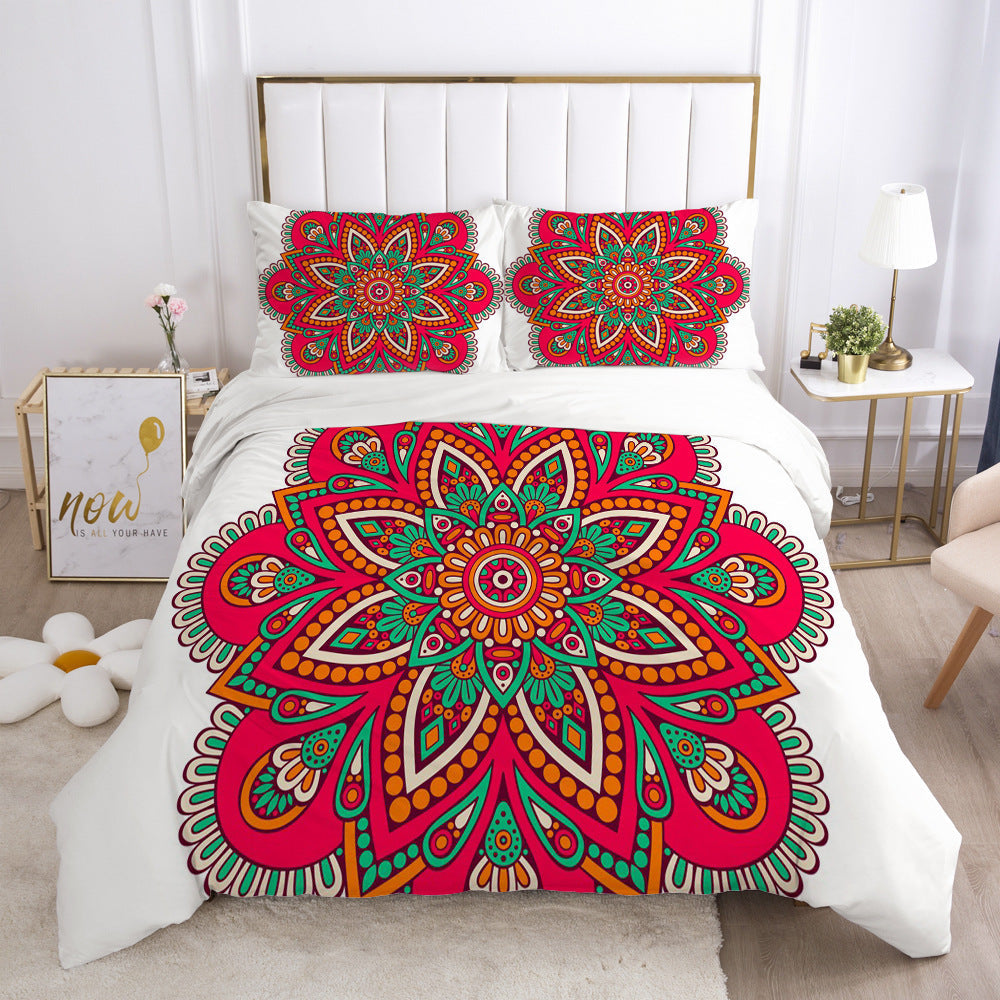 HKM-690003 3D Geometric Pattern Duvet Cover Bedding Set in Polyester Fiber for Twin to King Size Beds