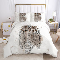 HKM-690003 3D Geometric Pattern Duvet Cover Bedding Set in Polyester Fiber for Twin to King Size Beds