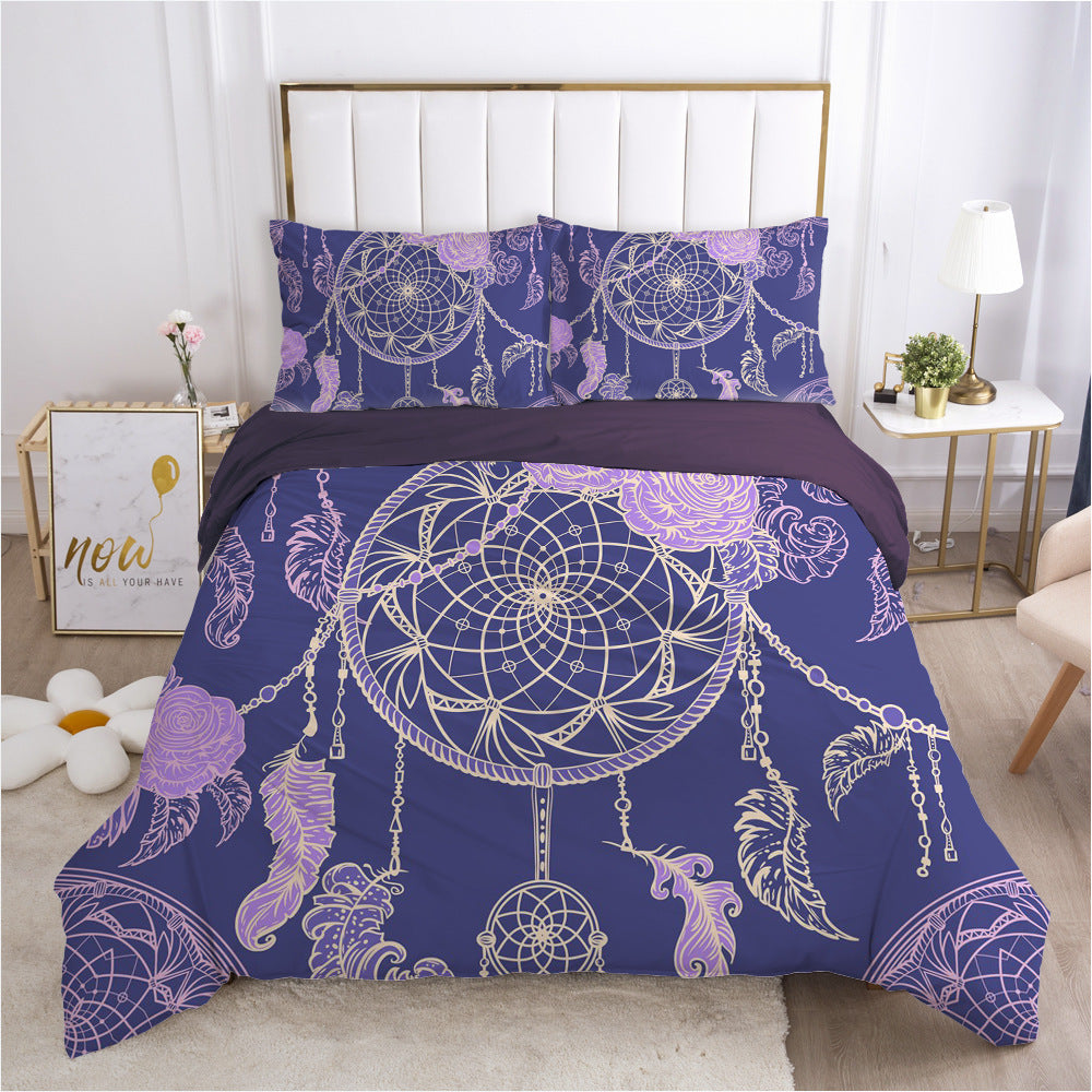 HKM-690003 3D Geometric Pattern Duvet Cover Bedding Set in Polyester Fiber for Twin to King Size Beds
