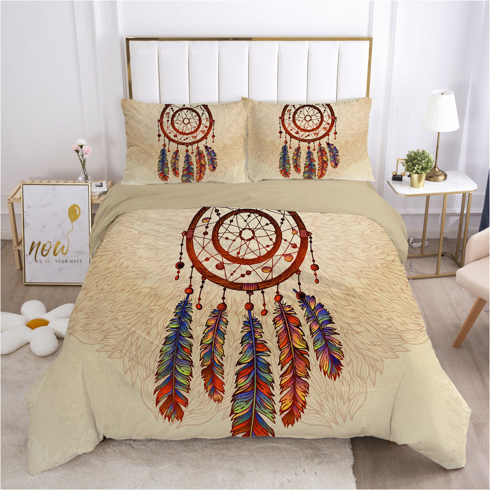 HKM-690003 3D Geometric Pattern Duvet Cover Bedding Set in Polyester Fiber for Twin to King Size Beds
