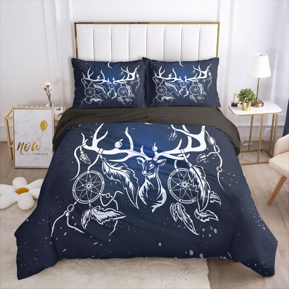 HKM-690003 3D Geometric Pattern Duvet Cover Bedding Set in Polyester Fiber for Twin to King Size Beds