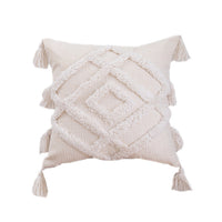HKM-690451 Tufted Geometric Cotton and Linen Cushion Cover - 45x45 cm