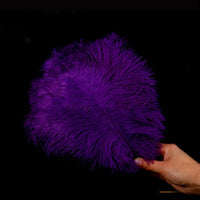 HKM-690515 Purple Ostrich Feather - Elegant Wedding Decoration Accessory, 15-75cm Lengths