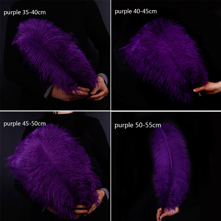 HKM-690515 Purple Ostrich Feather - Elegant Wedding Decoration Accessory, 15-75cm Lengths