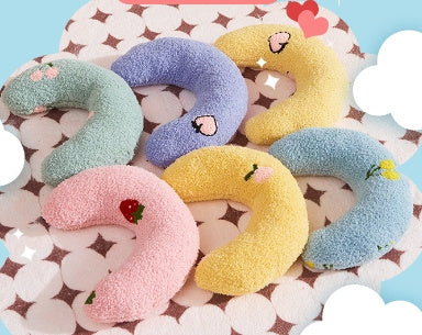 HKM-690515 U-Shaped Plush Pillow for Cats and Dogs, Cervical Spine Support in Various Patterns