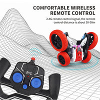 HKM-690643 4WD 2.4GHz Radio Control Stunt Car with 360 Degree Spins and Flips, Double-Sided High Speed, Off-Road Drift Vehicle