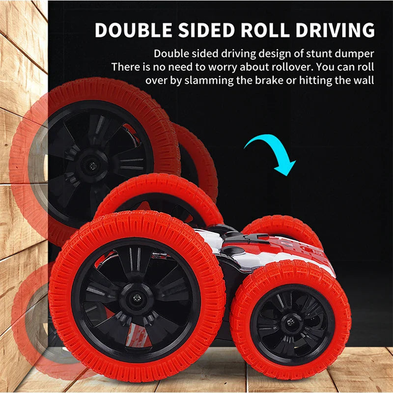HKM-690643 4WD 2.4GHz Radio Control Stunt Car with 360 Degree Spins and Flips, Double-Sided High Speed, Off-Road Drift Vehicle