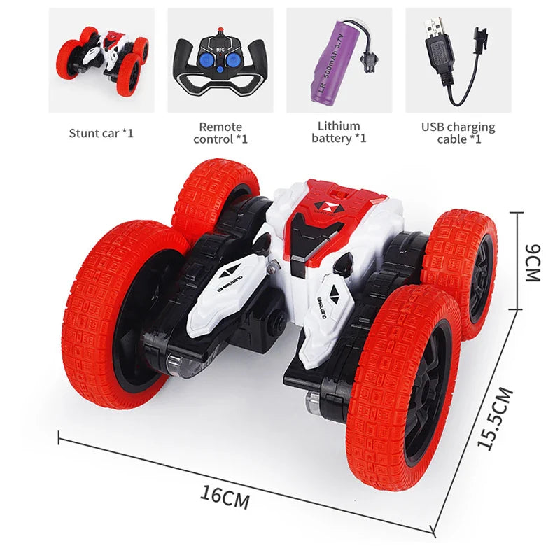 HKM-690643 4WD 2.4GHz Radio Control Stunt Car with 360 Degree Spins and Flips, Double-Sided High Speed, Off-Road Drift Vehicle