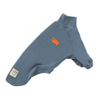 HKM-690643 Waffle Knit High Collar Sweater for Special Dog Breeds in Haze Blue, Off-White, and Brick Red