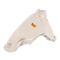 HKM-690643 Waffle Knit High Collar Sweater for Special Dog Breeds in Haze Blue, Off-White, and Brick Red