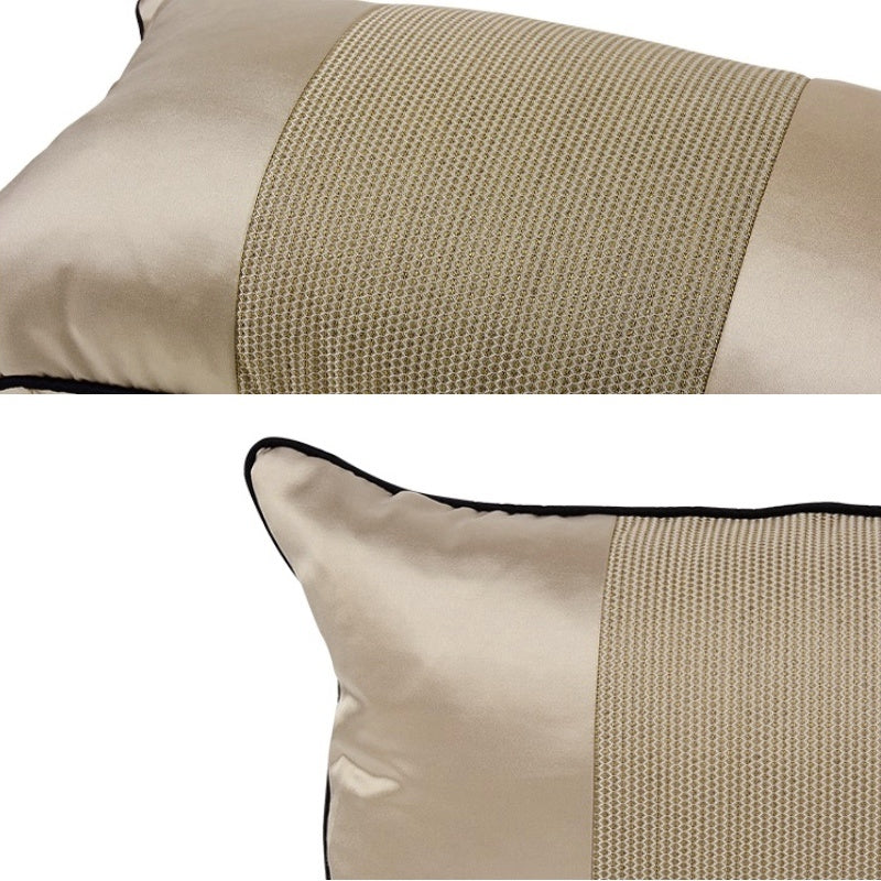 HKM-690771 Modern Rectangular Beige and Brown Pillow Cover for Living Room or Bedroom - 30x50cm